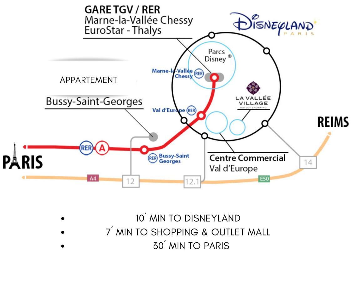 Top Location Apartment 10 Min Disneyland Bussy-Saint-Georges Eksteriør billede